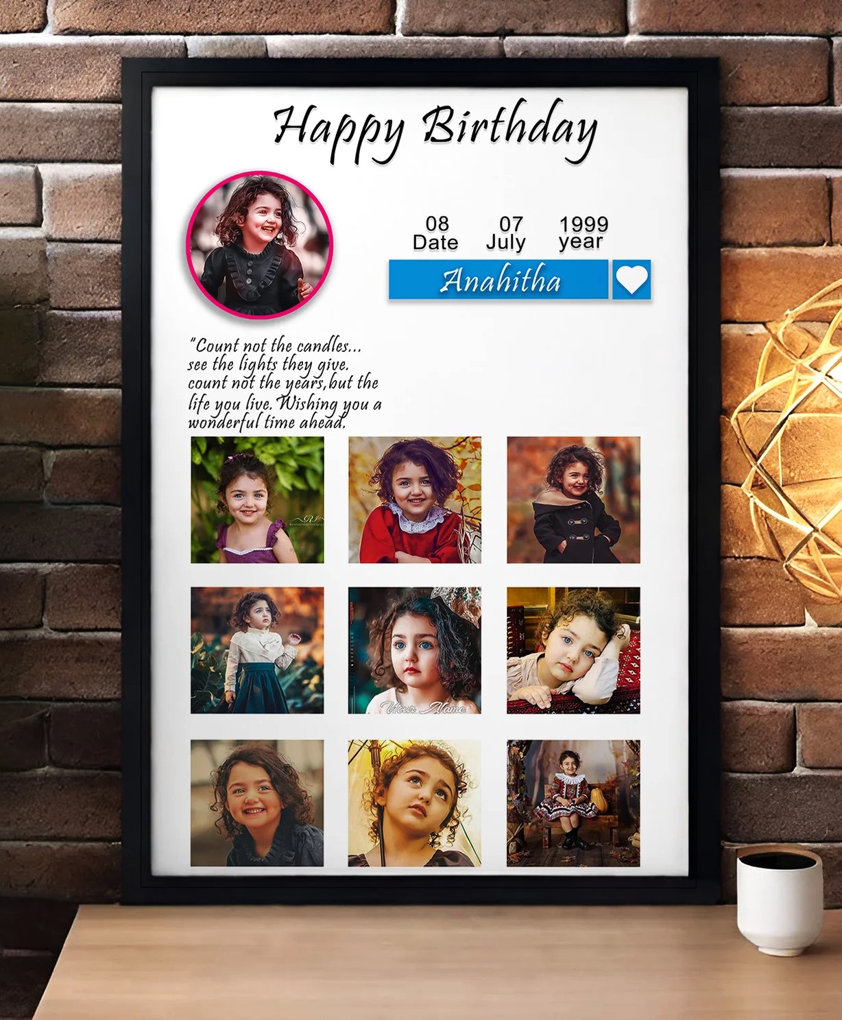 customized birthday wooden frame – personalized photo gift customized birthday wooden frame – personalized photo gift