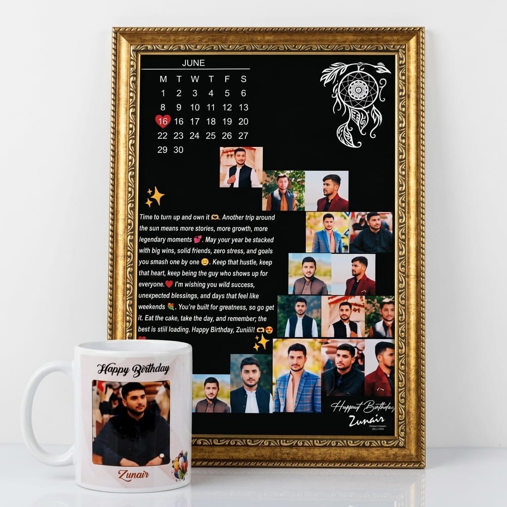 Customized wooden birthday frame with personalized photo